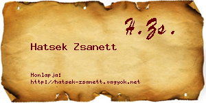 Hatsek Zsanett névjegykártya